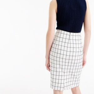 J. Crew 4p Tweed Windowpane Pencil Skirt
